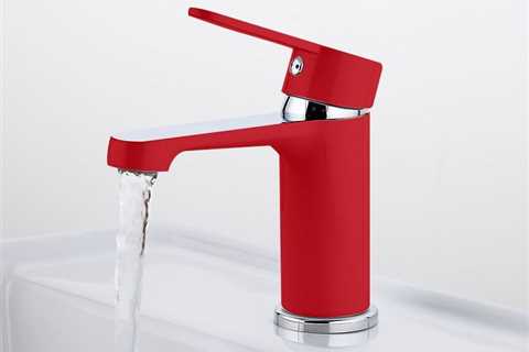 Bright Red Single Lever Bathroom Faucet