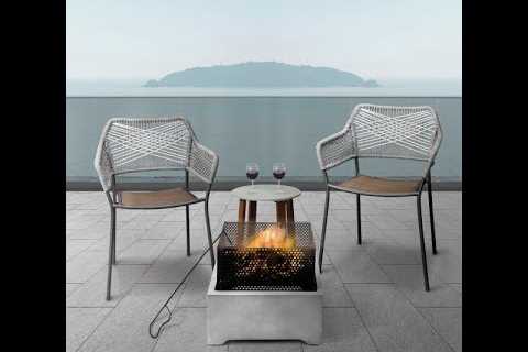 Peaktop by Teamson Home Outdoor Small Wood Burning Fire Pit, Garden Furniture Firepit Heater..