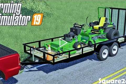 Mowing With Deere Mowers! | New Setup | Lawn Care | Weed Eater & Blower | 04 F350 | FS19