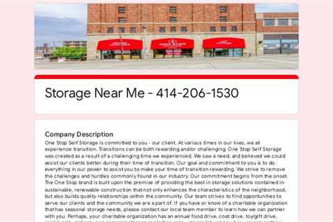 Storage Near Me - 414-206-1530