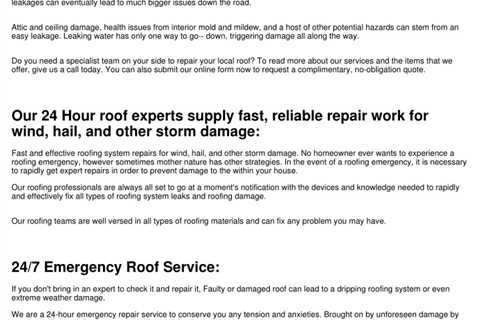 24 Hour Roofing Experts Chicago Illinois