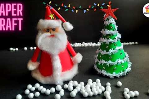 Paper Crafts For School | Christmas Crafts | Christmas Decorations Ideas | Paper Craft | santa craft