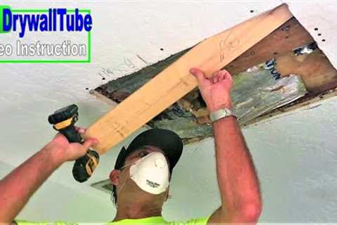 How to cut out and install drywall on a water damaged drywall ceiling