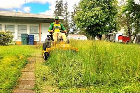 He''s Been SAVING UP For A Lawn Mower So I Cut His TALL GRASS For FREE