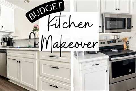 DIY Kitchen Makeover on a Budget | Painting Epoxy Countertops, Cabinet Makeover, Backsplash