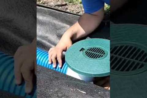 How to install a Yard Drain for Surface water using your French Drain trench #shorts