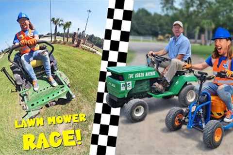 Lawn Mower Race with Handyman Hal | Lawn Mower for Kids