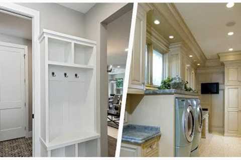 75 Porcelain Tile Laundry Room With White Cabinets Design Ideas You''ll Love ☆