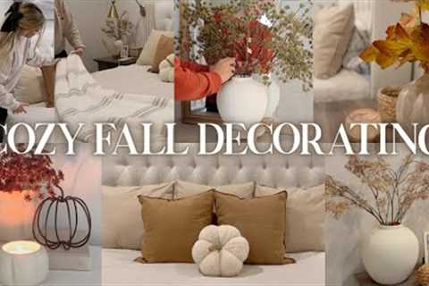 FALL DECORATE WITH ME 2023 | home decorating ideas + fall bedroom makeover | neutral fall decor 2023