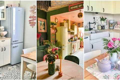 Shabby chic style small kitchen decoration ideas.