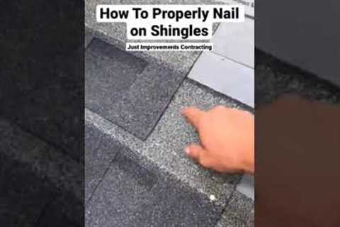 How to properly nail shingles. #shorts #roof #roofer #roofing #roofershelper #contractor #howto