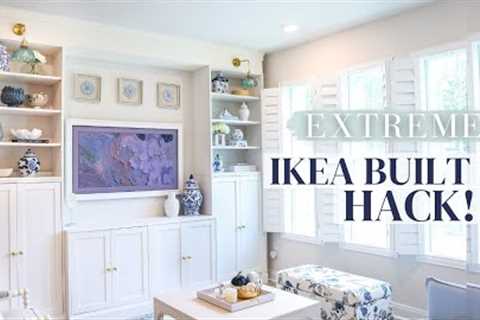 DIY IKEA BUILT IN HACK! Affordable Built In Shelves and Cabinets! | Alexandra Beuter