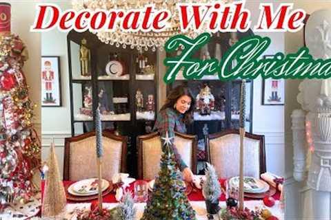 🎄 CHRISTMAS DECORATE WITH ME | CHRISTMAS DECORATIONS 2023 & STYLING IDEAS |  DINING ROOM..