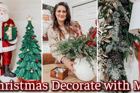 CHRISTMAS DECORATE WITH ME | KITCHEN HOLIDAY DECOR IDEAS 2023 | TRADITIONAL CHRISTMAS DECOR STYLING