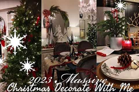 NEW🎀🎁🌲2023 DECORATE WITH ME FOR CHRISTMAS/CHRISTMAS MARATHON/COZY TRADITIONAL CHRISTMAS🌲🎁🎀