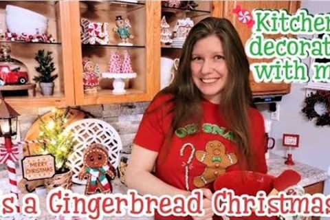 🎄🍬COZY CHRISTMAS KITCHEN GINGERBREAD & CANDY CANE THEME| DECORATE WITH ME!! 2023 CHRISTMAS..