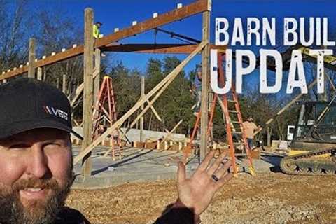 Framing, Trusses, and WE HAVE A ROOF! Barn Build - Part 2