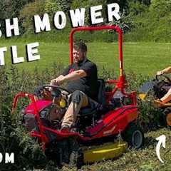 Let The BRUSH MOWER BATTLE Commence! Steep Slopes, Long Grass and Brush! AS Motor vs Canycom