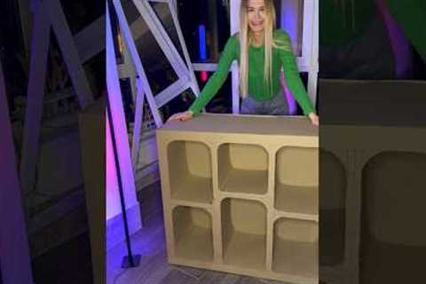 DIY cardboard shelf #shorts #diy #processvideo #homedecor #crafts #papermache #tutorial #furniture