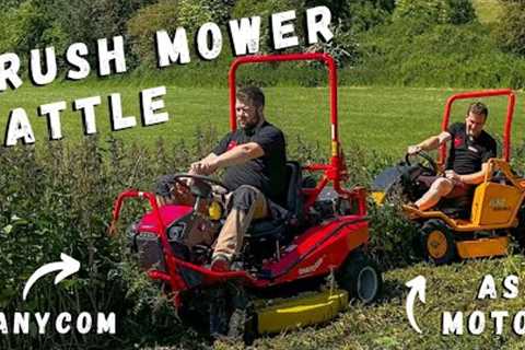 Let The BRUSH MOWER BATTLE Commence! Steep Slopes, Long Grass and Brush! AS Motor vs Canycom