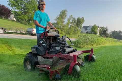 Mowing Vlog!! Cutting Wet Grass!